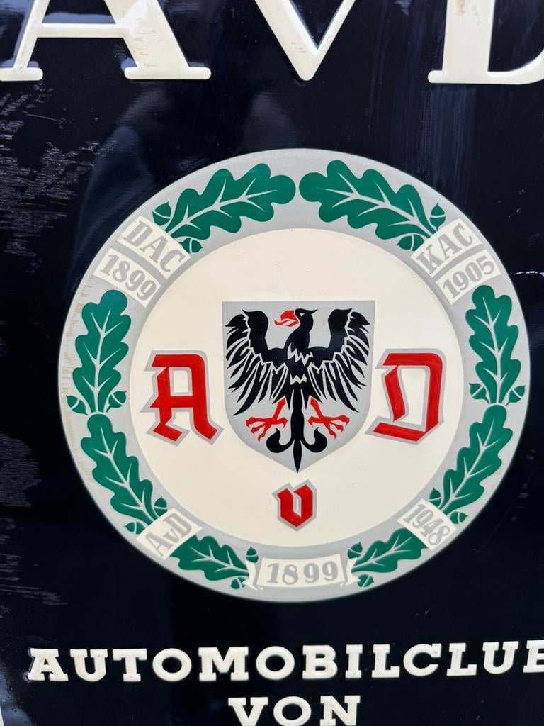 Panneau d'affichage de l'AvD Automobilclub d'Allemagne, Enlèvement ou Envoi, Utilisé, Panneau publicitaire