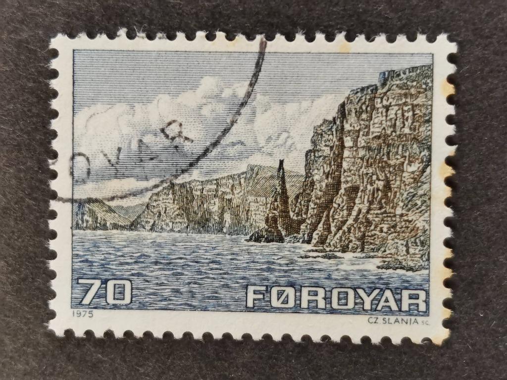 Îles Féroé/Foroyar 1975 - Paysage de Sandoy, Timbres & Monnaies, Timbres | Europe | Scandinavie, Enlèvement ou Envoi, Danemark