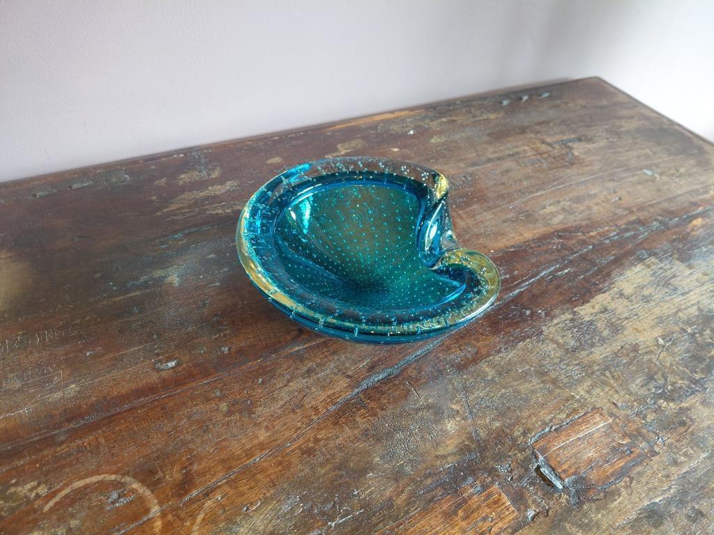 Murano ocean Bleu bubble art glas Italiaans, Ophalen of Verzenden