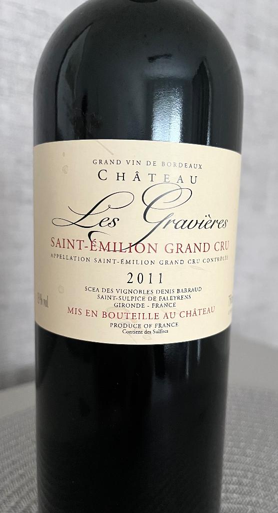 Château Les Gravières, Saint Emilion grand cru 2011, Ophalen, Frankrijk, Nieuw, Rode wijn