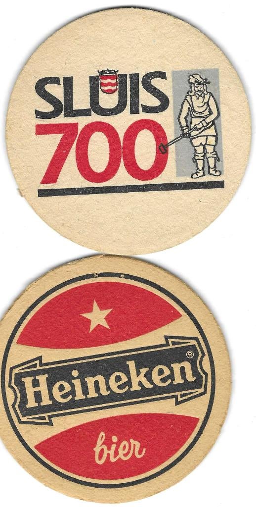 bierviltje 1st Heineken Sluis 700, Verzamelen, Biermerken, Verzenden, Heineken