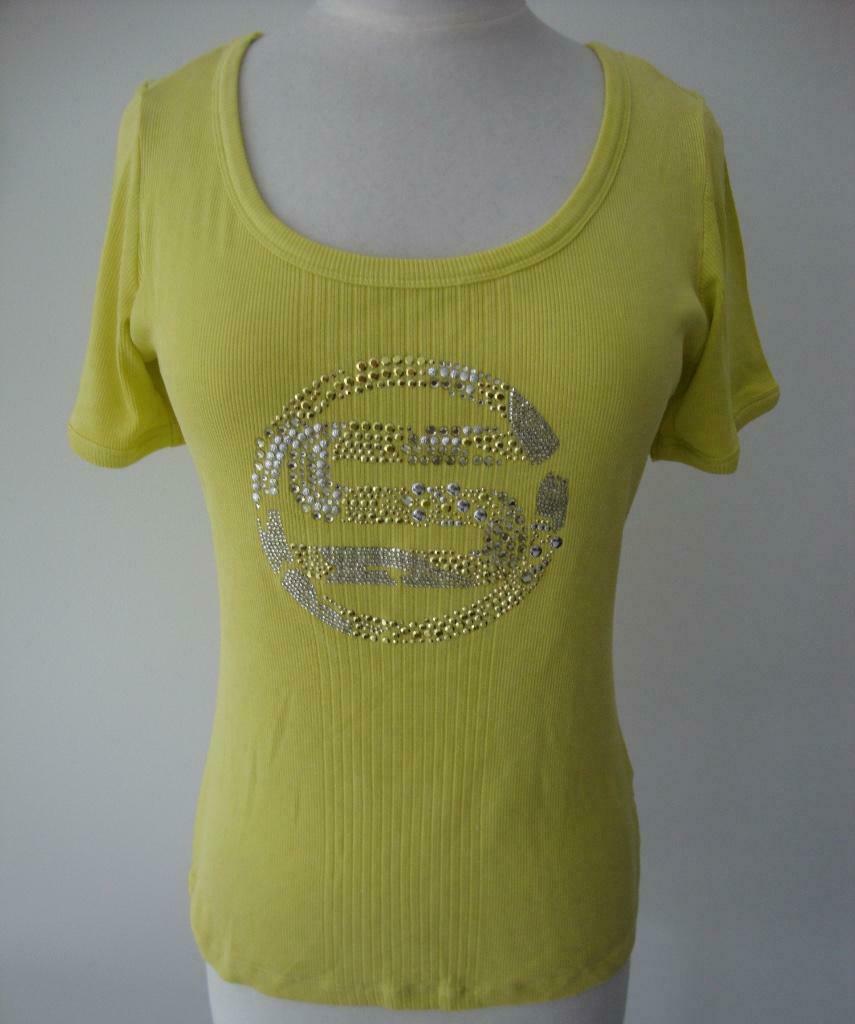 T'shirt van SPORTALM. afgewerkt met strass., Kleding | Dames, T-shirts, Zo goed als nieuw, Maat 38/40 (M), Geel, Korte mouw, Ophalen of Verzenden