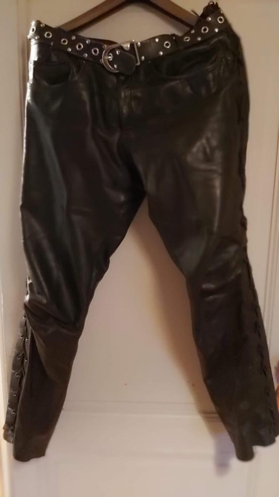Pantalon Homme Cuir moto, Enlèvement ou Envoi, Taille 52/54 (L), Porté, G & F
