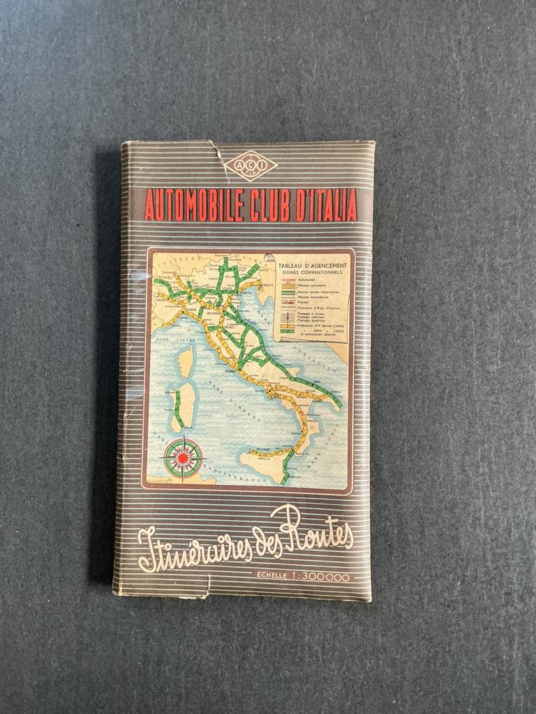 Map met Wegenkaarten Italië 1949 Automobile Club d'Italia, Ophalen of Verzenden