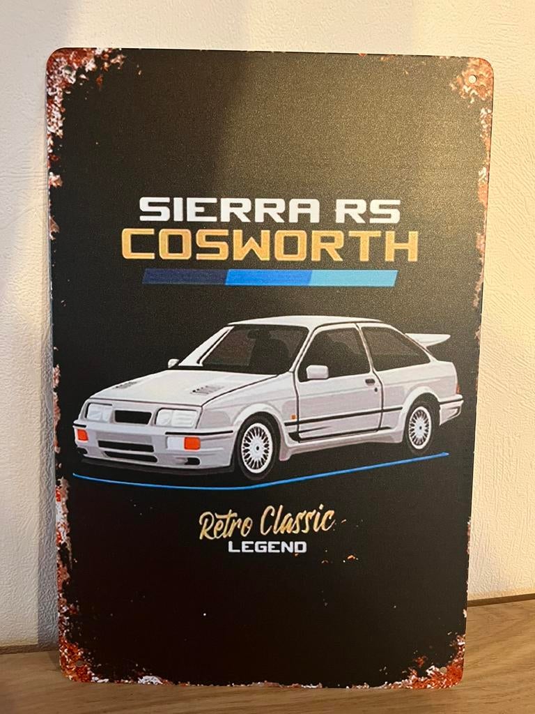 Plaque metallique ford sierra cosworth, Enlèvement ou Envoi, Comme neuf