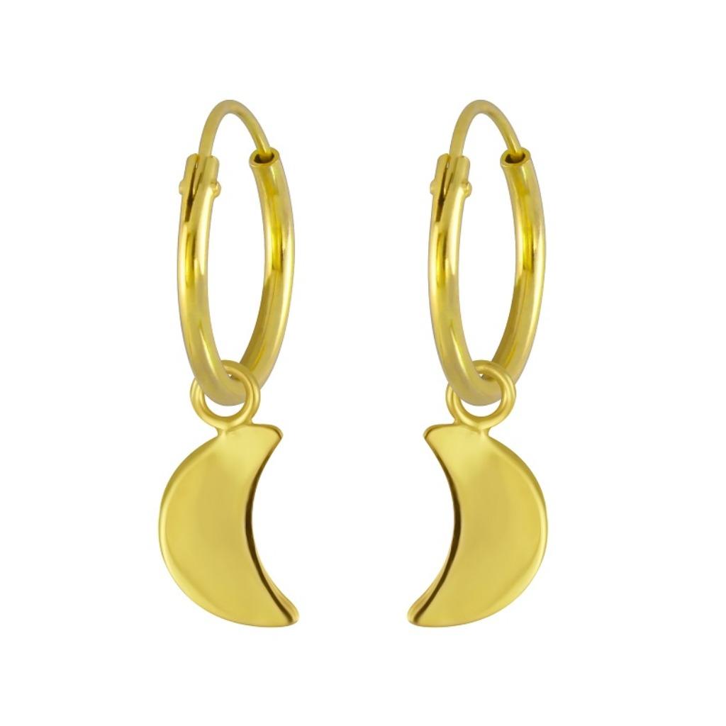 Boucles d'oreilles en argent plaqué or 14 carats, créoles av, Bijoux, Sacs & Beauté, Boucles d'oreilles, Enlèvement ou Envoi, Neuf