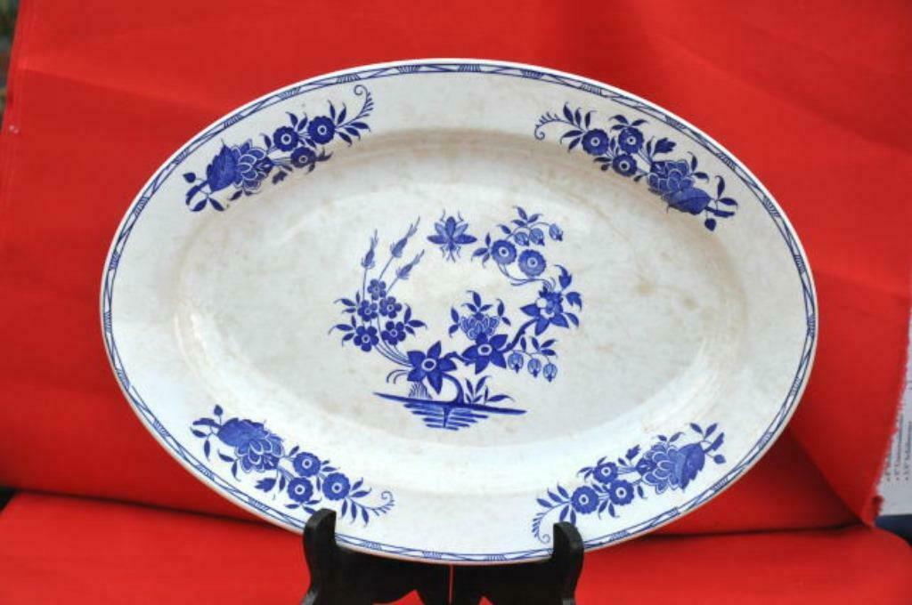 §  grand plat oval boch decor grand bouquet, Enlèvement ou Envoi