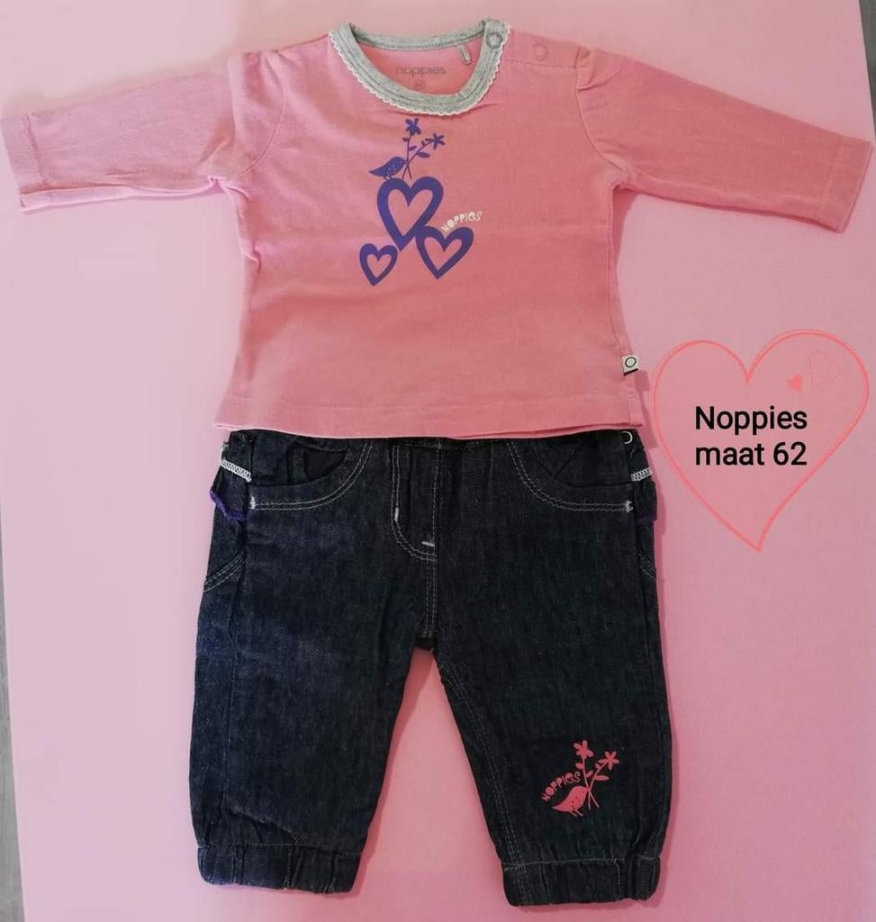 Tweedelig setje Noppies maat 62, Kinderen en Baby's, Babykleding | Maat 62, Ophalen of Verzenden, Zo goed als nieuw, Noppies, Meisje