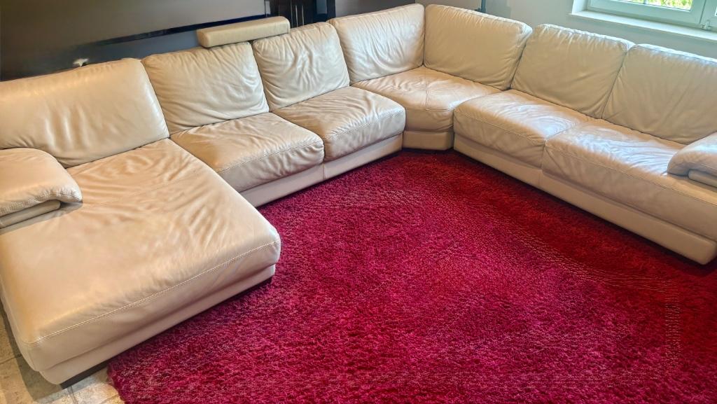 fauteuil cuir blanc super comfortable, 125 cm ou plus, 150 cm ou plus, Enlèvement, Utilisé