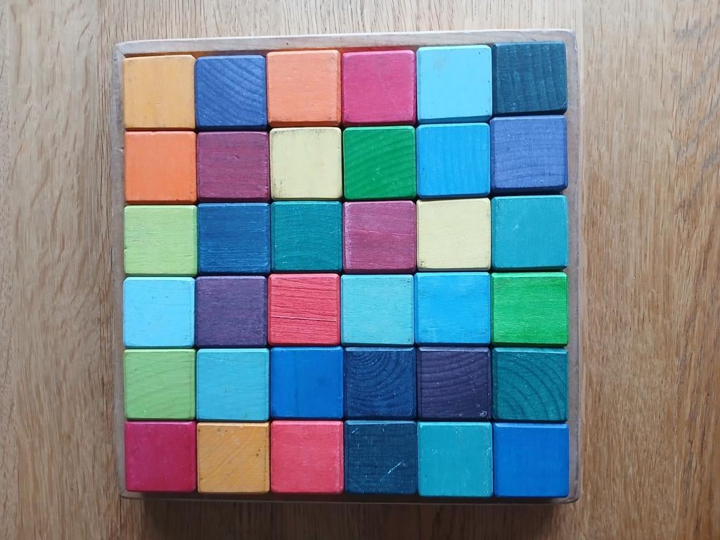 grimms gekleurde houten blokkenset, Ophalen of Verzenden, Gebruikt