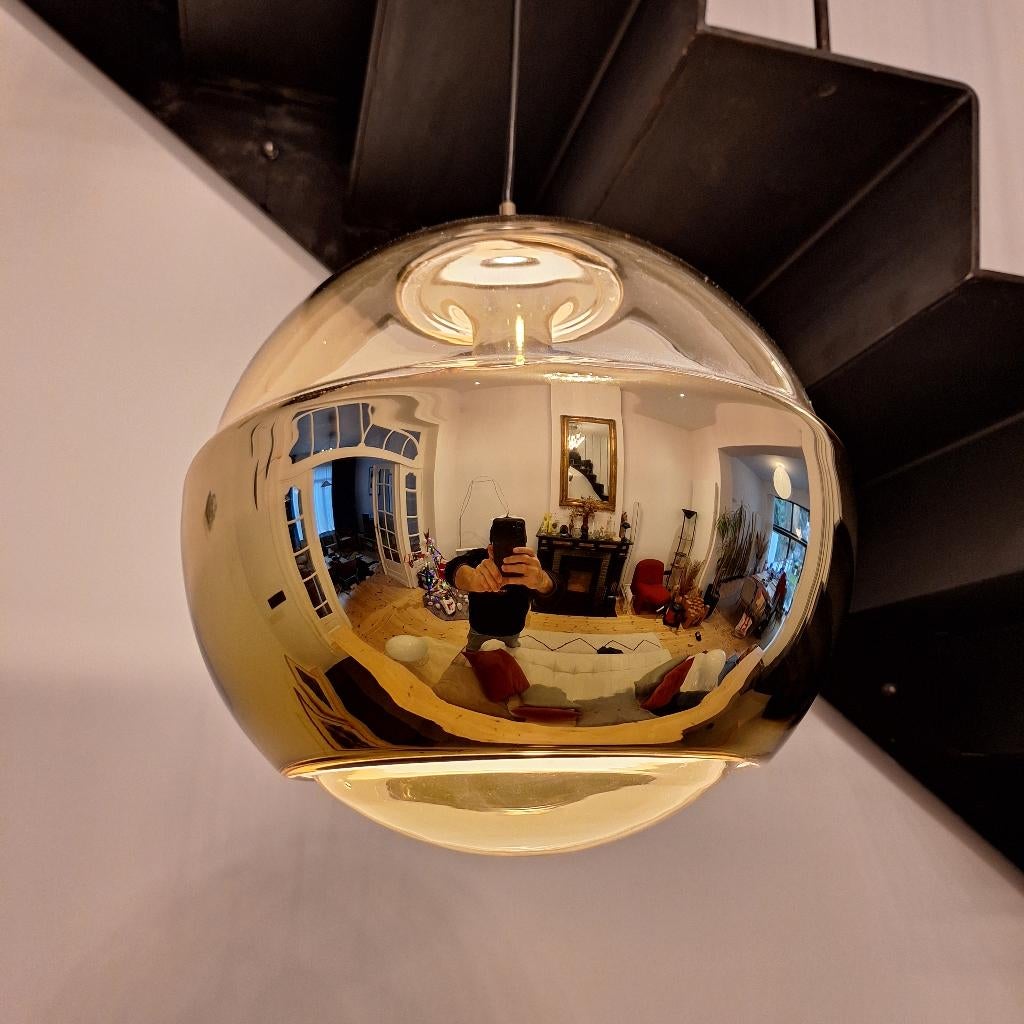 Suspension globe doré de Peill & Putzler, années 60, Enlèvement, Utilisé, Verre