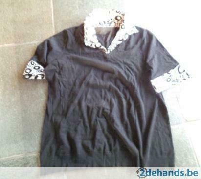 [3638]t-shirt-trui met ingewerkte bloes sixth sense maat XXL, Zwart, SIXTH SENSE, Maat 46/48 (XL) of groter, Ophalen of Verzenden