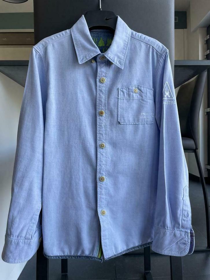 Hemd ‘Gaastra’ blauw met print op rug als nieuw, maat 128, Enlèvement ou Envoi, Comme neuf
