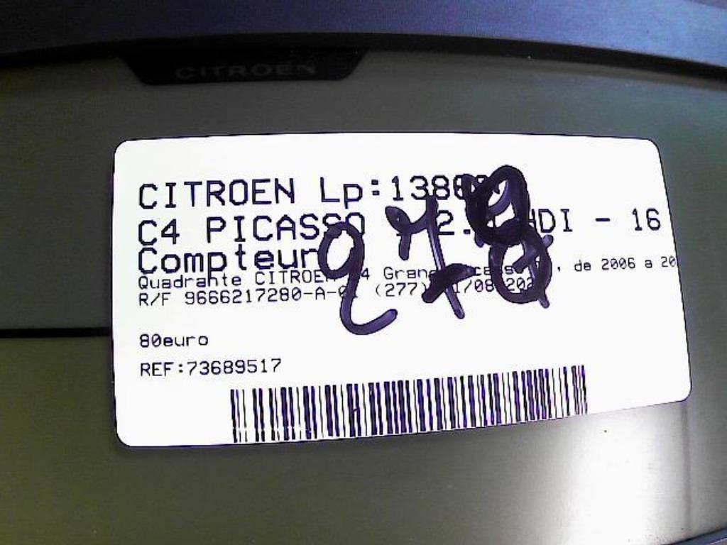 Compteur Citroën C4 Picasso 2007-2013 9666217280-A-01 (278), Autos : Pièces & Accessoires, Enlèvement ou Envoi, Utilisé, Citroën