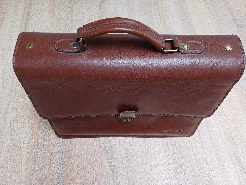 akten/boekentas Arthur and Aston 30x38x15, Bijoux, Sacs & Beauté, Sacs | Cartables, Cuir, Enlèvement ou Envoi, 30 à 40 cm, 30 à 40 cm