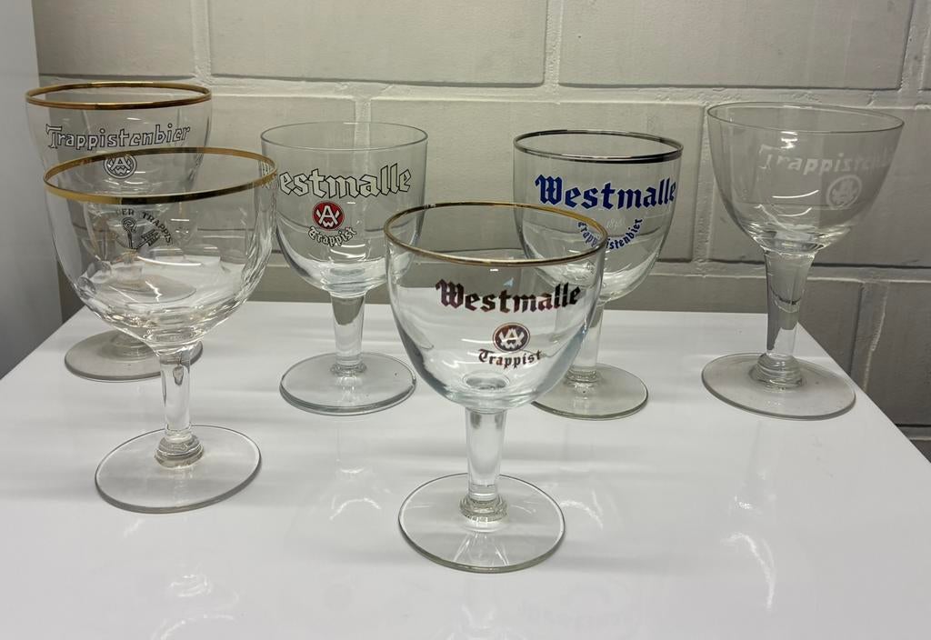 6 verschillende glazen Westmalle, Enlèvement ou Envoi, Utilisé, Verre ou Verres