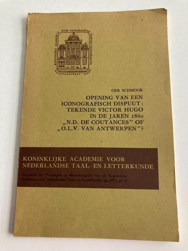 " Tekende Victor Hugo in 1860..." icinogr. dispuut G Schmook, Enlèvement ou Envoi, Ger Schmook, Belgique, Comme neuf