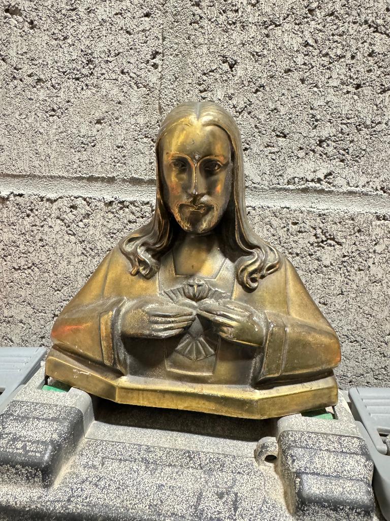Buste van het Heilig Hart van Jezus/Maagd Maria, Antiek en Kunst, Ophalen