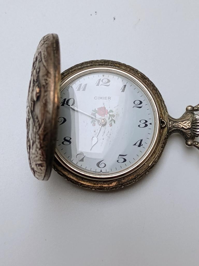 Zakhorloge cimier, Zakhorloge, Met ketting, Onbekend, Zilver