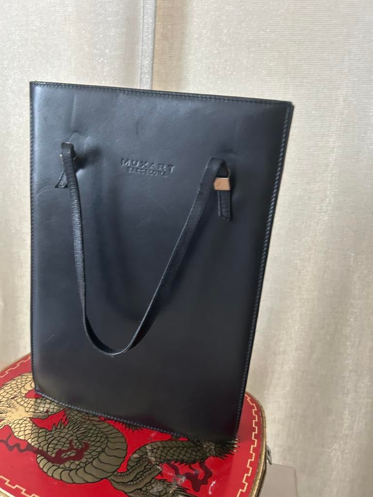 Muxart Barcelona leren tas zwart designmodel, Ophalen of Verzenden, Zwart
