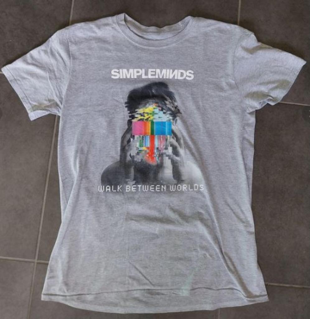 SIMPLE MINDS WALK BETWEEN WORDS  EUROPE TOUR T-SHIRT 2018, Gris, Porté, Taille 48/50 (M), Simple Minds