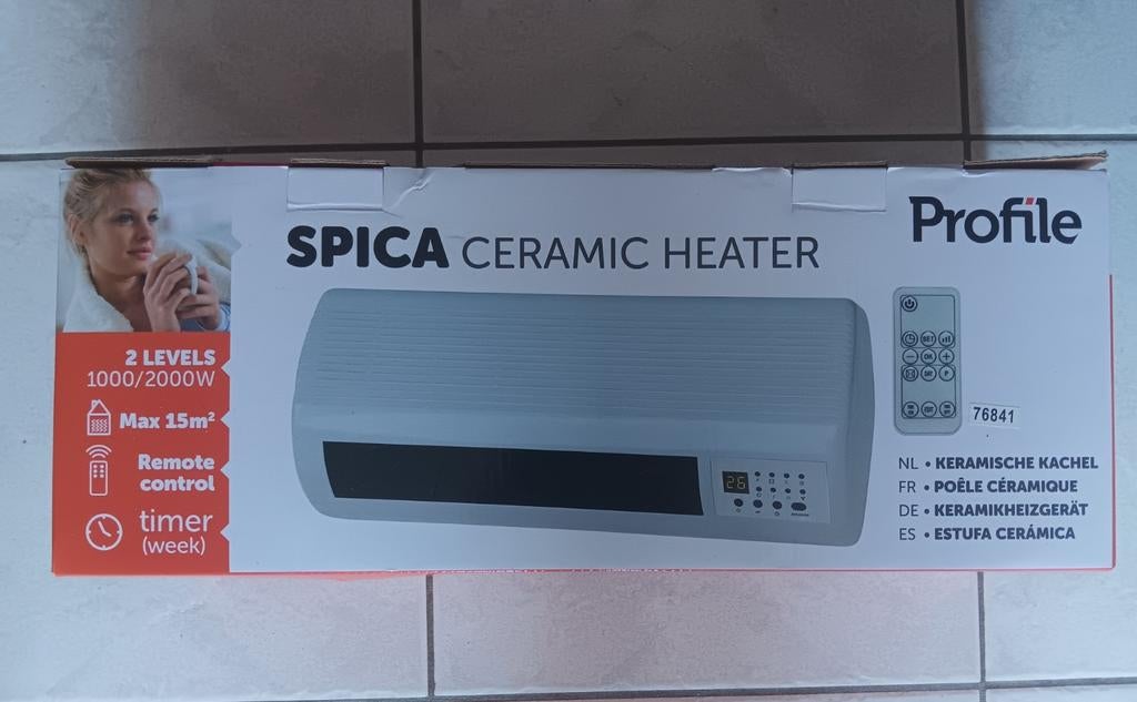 Keramische kachel Spica - met timer en afstandsbediening, Doe-het-zelf en Bouw, Verwarming en Radiatoren, Minder dan 30 cm, Overige typen