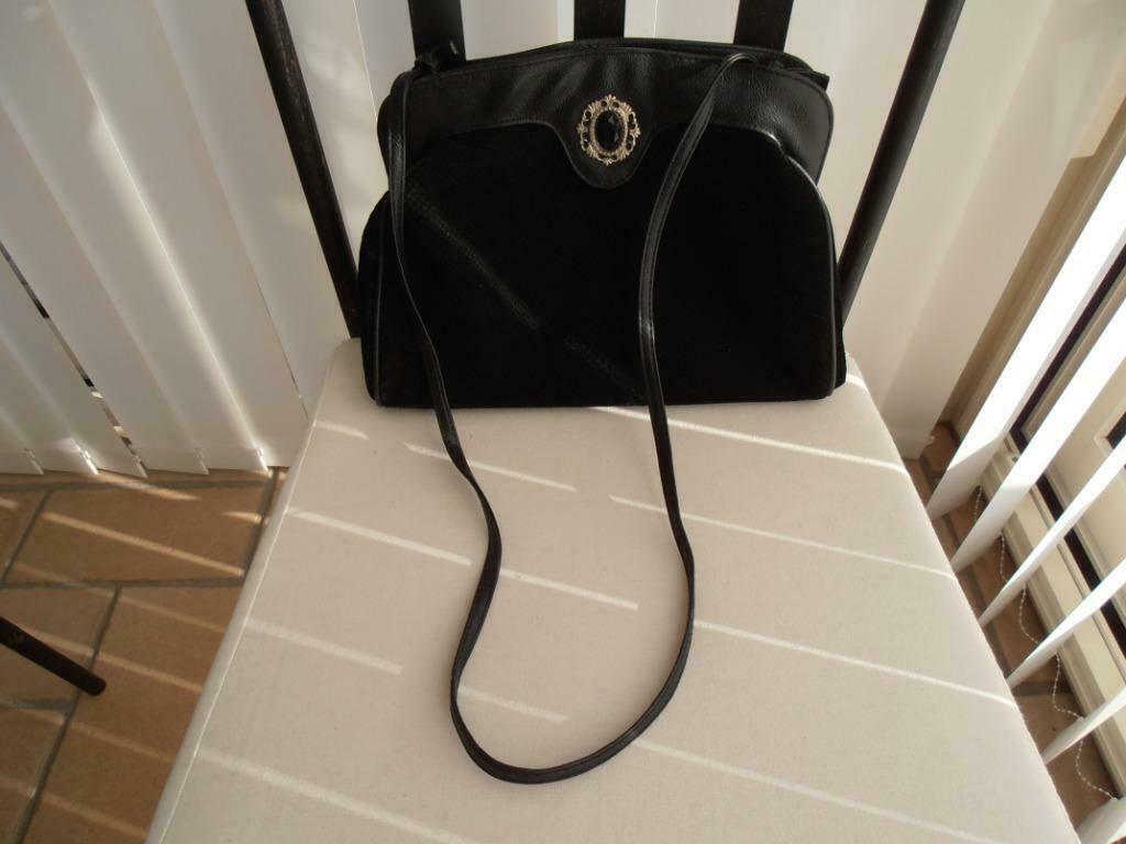 Sac à bandoulière, velours/similicuir, DAVIDT'S Design, Enlèvement ou Envoi, Utilisé, Noir, Autres marques