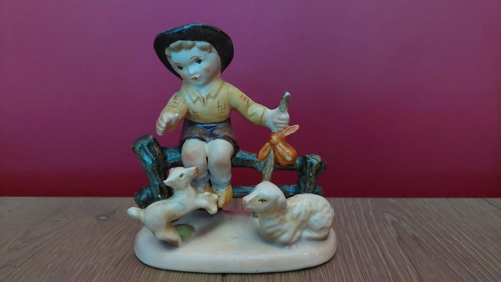 Jema Holland nr. 57- Jongetje met schaap en hond - keramiek, Antiek en Kunst, Antiek | Keramiek en Aardewerk, Ophalen of Verzenden