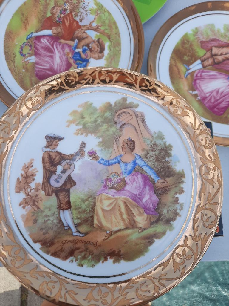 4x Antieke bordjes Fragonard, Antiek en Kunst, Antiek | Porselein, Ophalen of Verzenden