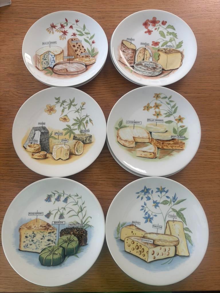 12 assiettes à fromages, Enlèvement, Comme neuf