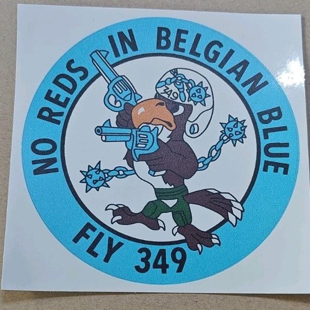 349 SQN F-16 Kleine Brogel Sticker, Ophalen of Verzenden, Luchtmacht, Embleem of Badge