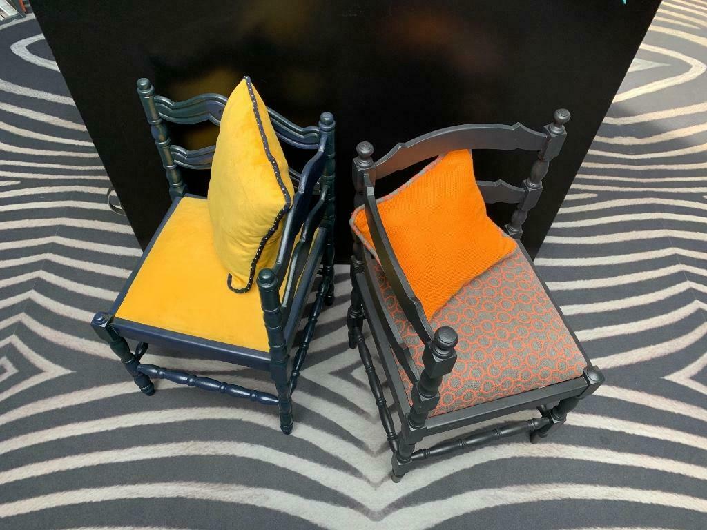 Chaises de coin, Huis en Inrichting, Stoelen, Ophalen, Twee, Blauw, Zo goed als nieuw