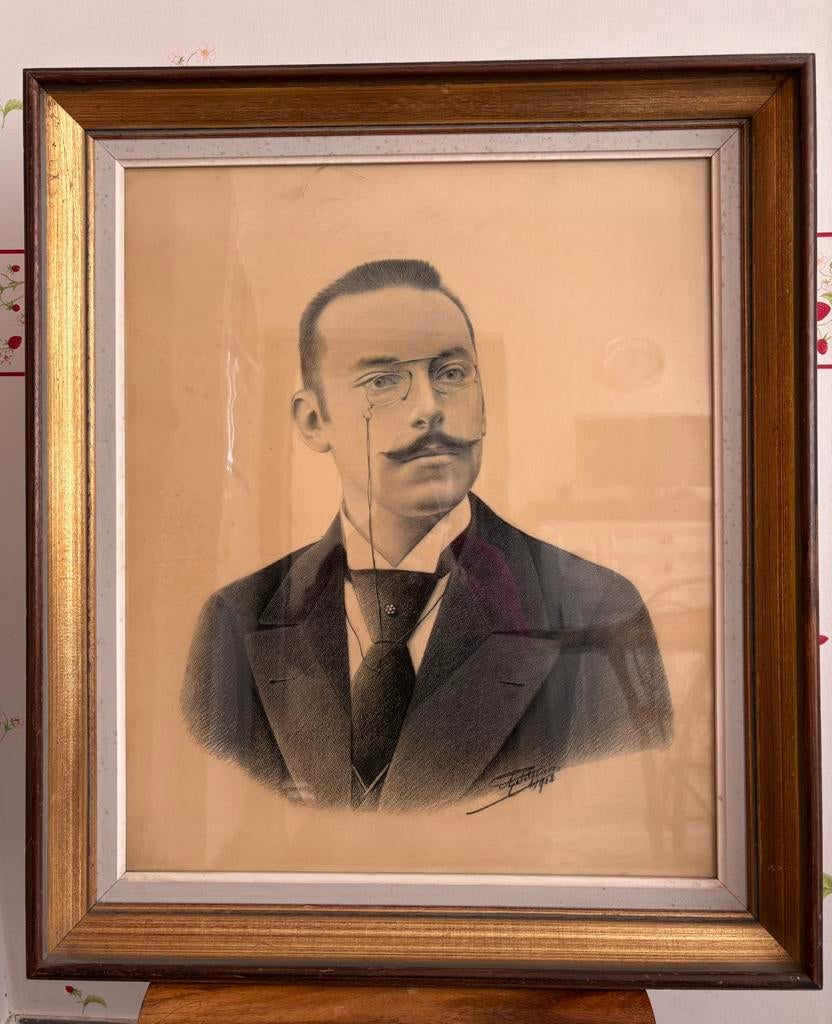 Dessin encadré 1902, Antiquités & Art, Enlèvement