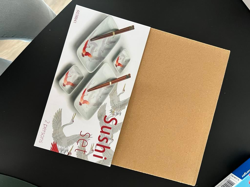 Sushi set servies kraanvogel, Ophalen, Zo goed als nieuw, Porselein