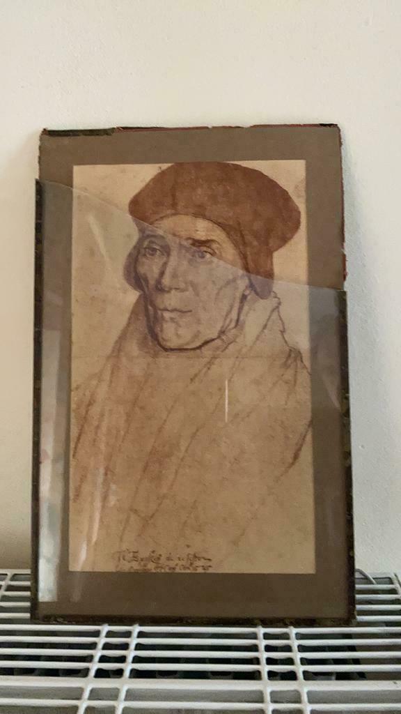 Ancien petit portrait signé, Collections, Photos & Gravures
