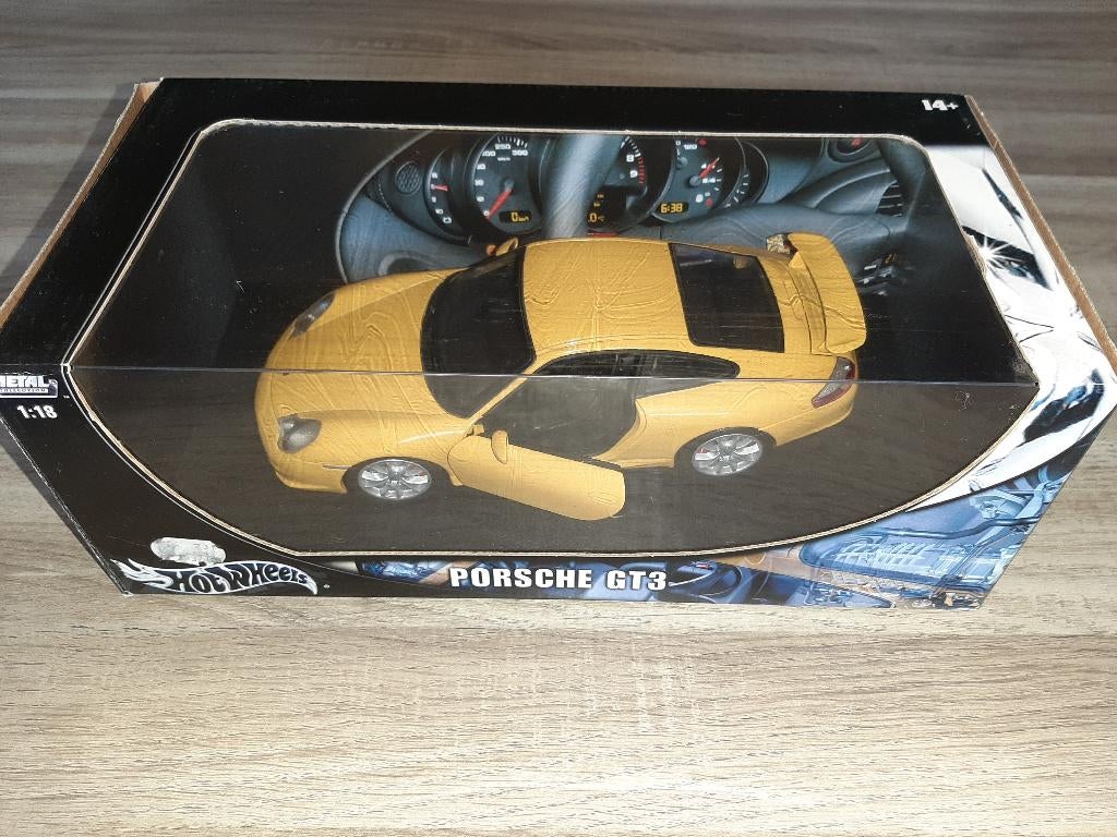 Hot Wheels 1/18 Porsche GT3, Enlèvement ou Envoi, Comme neuf, Voiture
