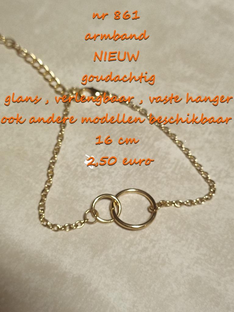 861. Juweel : armband , NIEUW , verzending inbegrepen, Verzenden, Nieuw, Goud, Overige materialen
