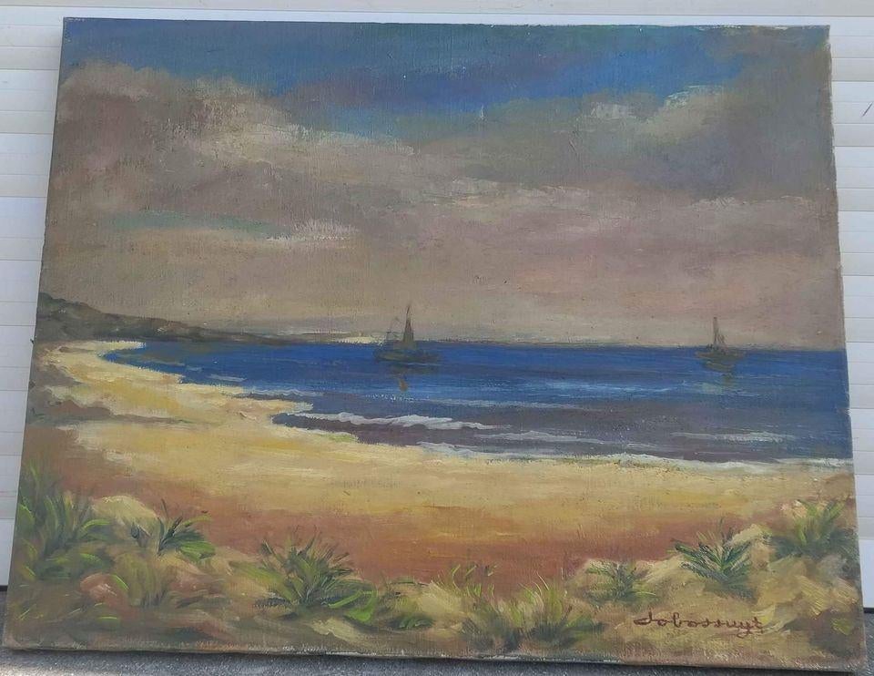 huile sur toile marine signe jo bossuyt, Antiek en Kunst, Ophalen of Verzenden