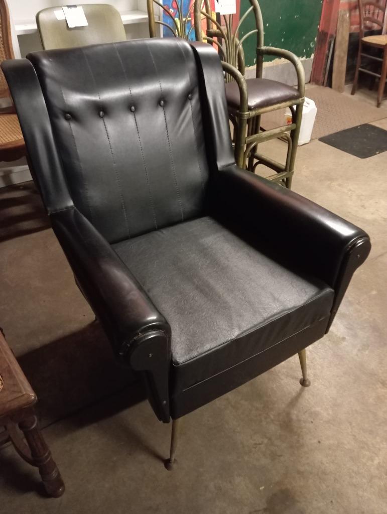 Vintage lederen zetel, Ophalen, Eenpersoons, Vintage, Leer