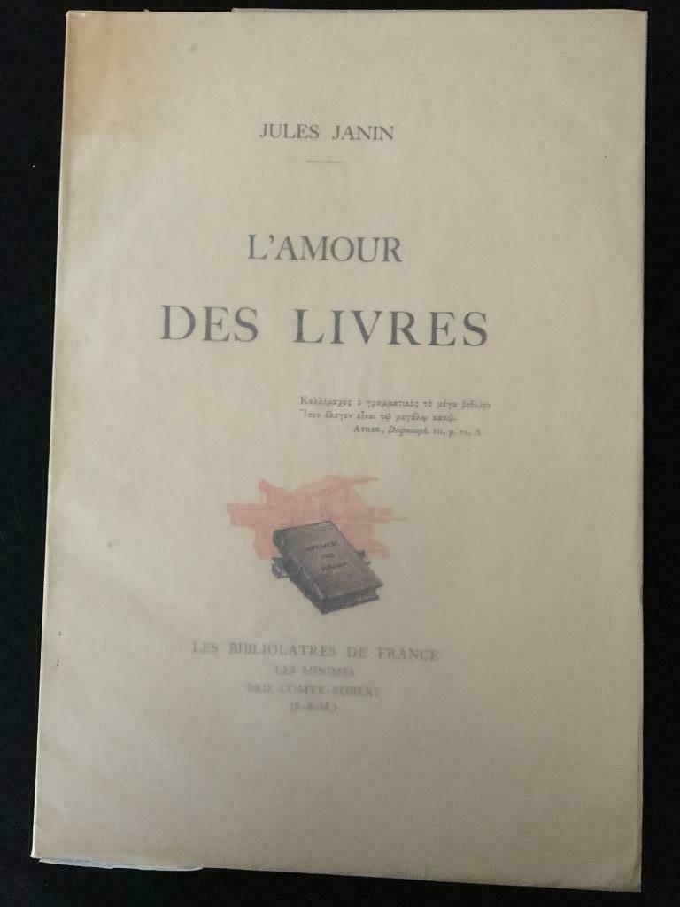 L'amour des livres - Jules Janin, Verzenden