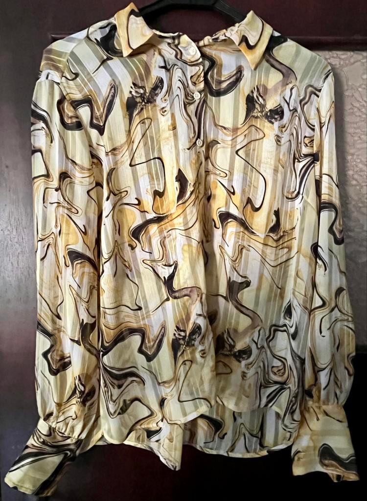 Chemise jaune dorée, Kleding | Dames, Blouses en Tunieken, Zo goed als nieuw, Maat 42/44 (L), Geel, Ophalen of Verzenden