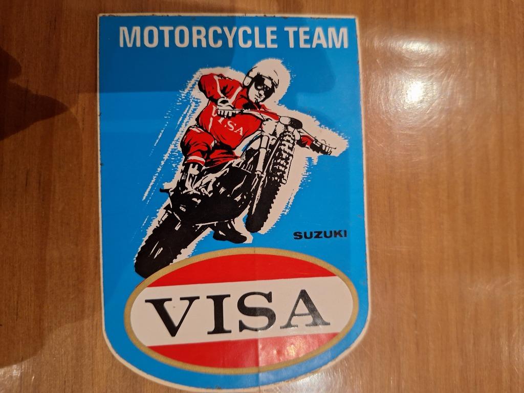 Vintage sticker Motorcycle Team Visa Suzuki, Enlèvement ou Envoi, Utilisé, Voiture ou Moto