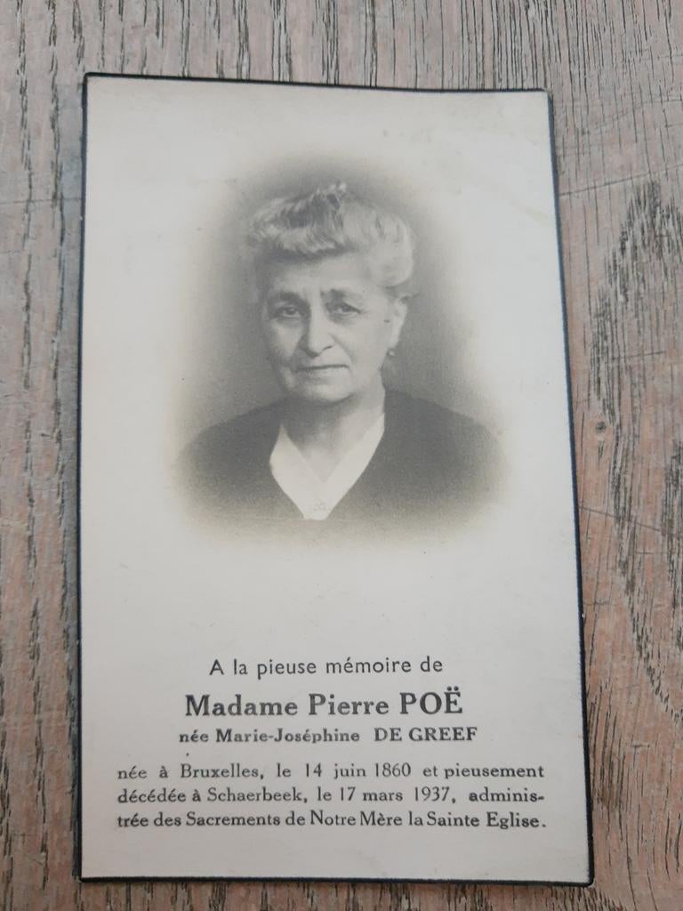 Ancienne BP, Madame Pietre Poë, Bruxelles 1860- Schaerbeek 1, Enlèvement ou Envoi