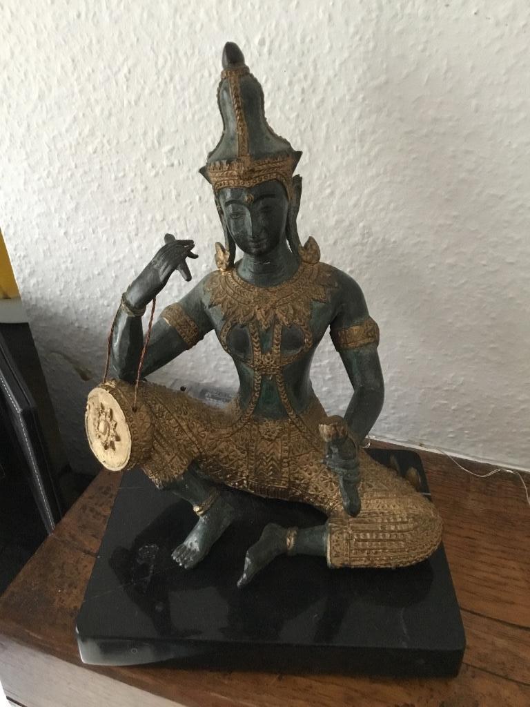 Boeddha figuur verguld brons - Thailand - met certificaat, Ophalen of Verzenden