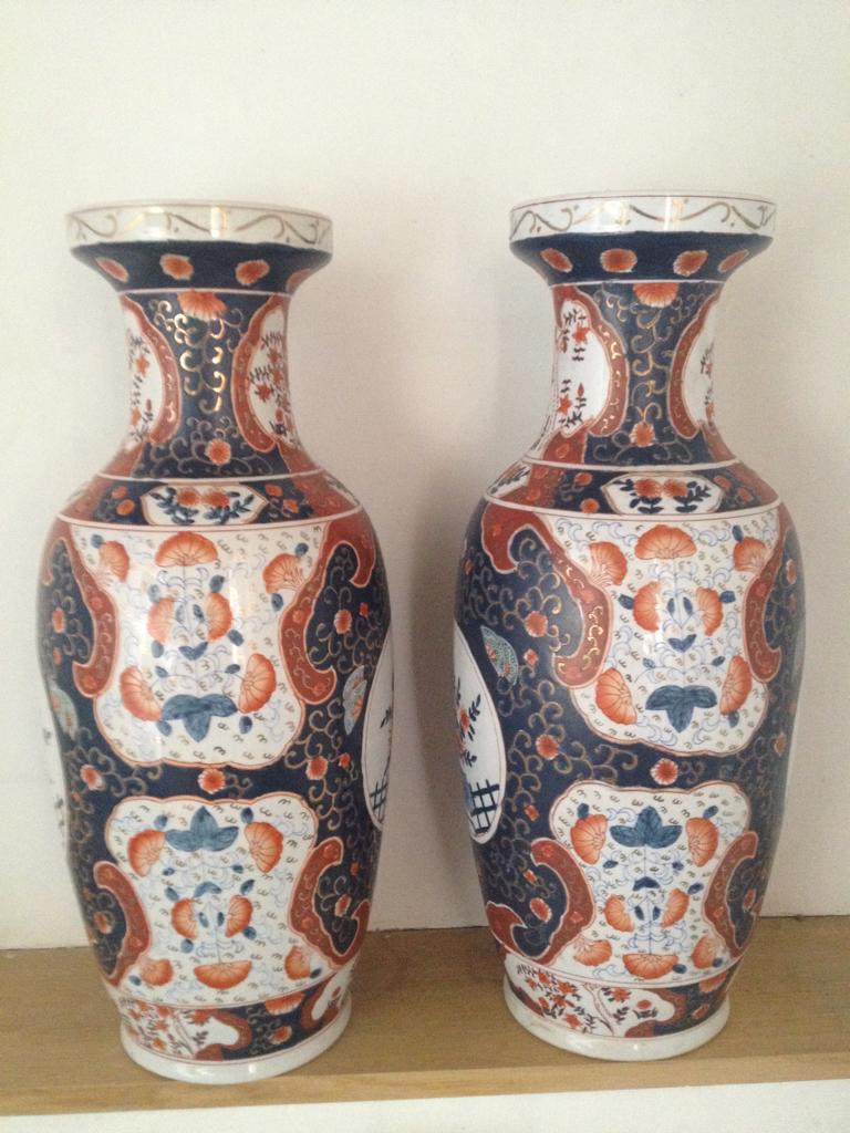 Paire de vases (62cm) Porcelaine asiatique, Enlèvement