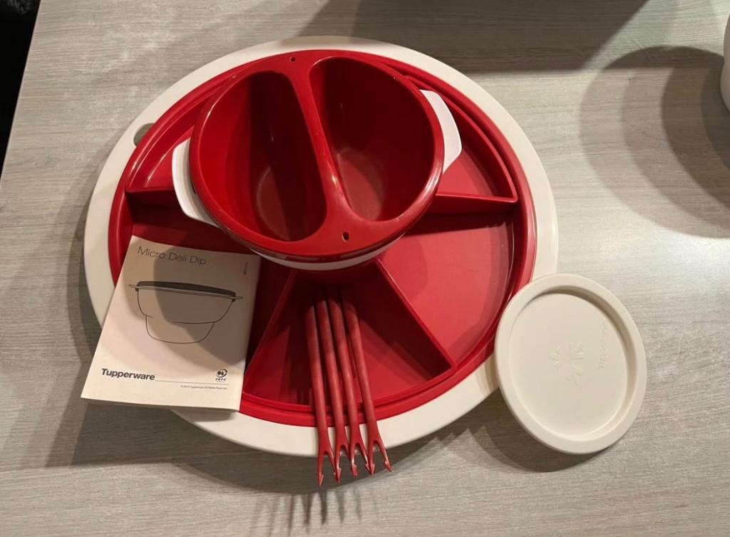 Chocoladefondue/ hapjesschaal Tupperware, Ophalen of Verzenden, Zo goed als nieuw, Rood, Overige typen