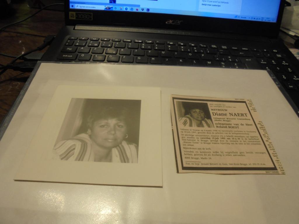dp Diane Naert, Ophalen of Verzenden, Bidprentje