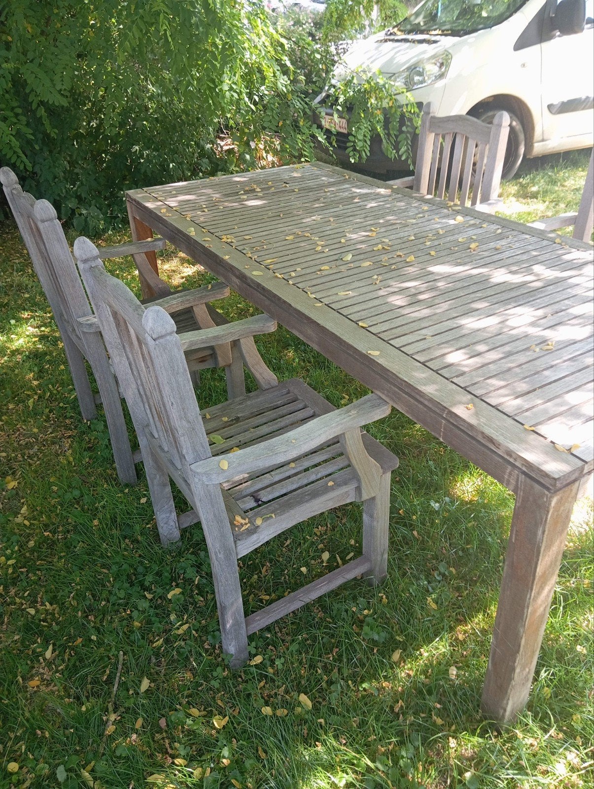 Table en teck xxl et 4 chaises