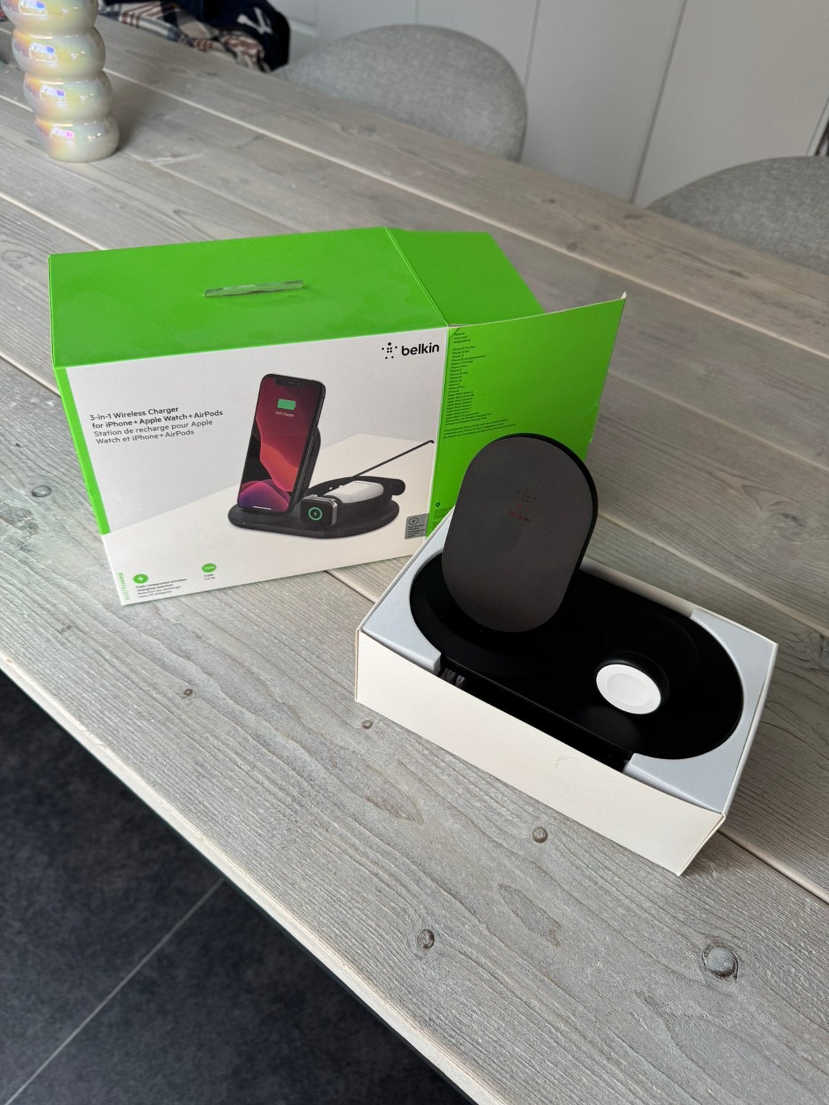Belkin 3 in 1 draadloze oplader, Télécoms, Chargeur sans fil, Comme neuf, Enlèvement, Apple