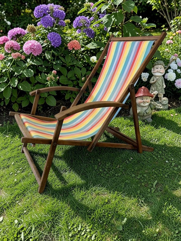 chaise de jardin en bois vintage/chaise de plage/chaise de, Enlèvement, Utilisé